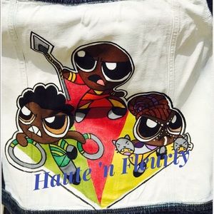 Panther Puff Girls Painted Denim Jacket